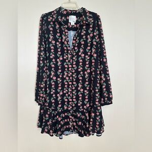 Woman's size 12 floral shirt dress with flare on bottom